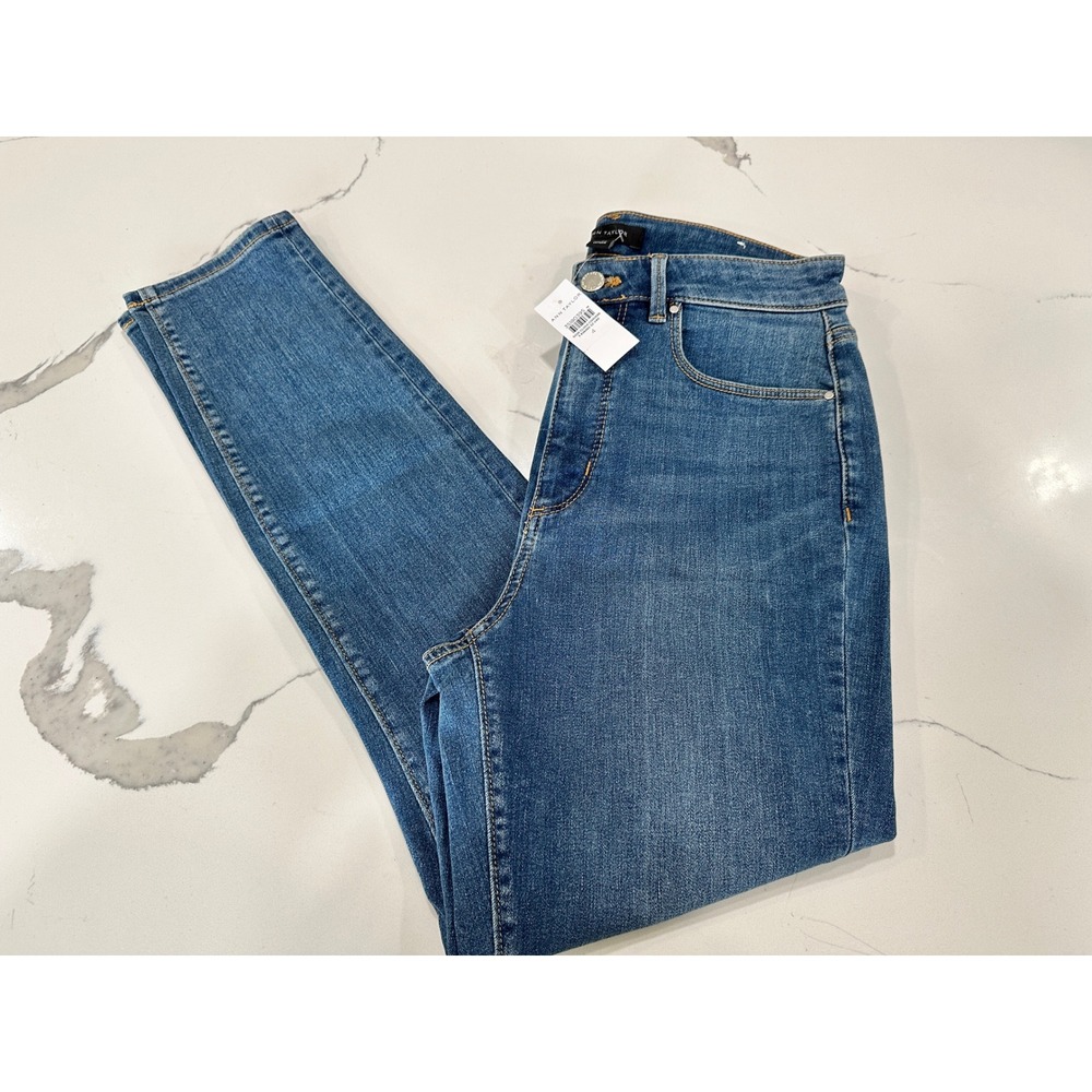 Ann Taylor The Skinny Curvy High‎ Rise Jeans Blue Medium Wash 4 NWT